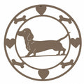 Round Dachshund Metal Wall Art 40cm - Black, Stylish Home Decor, 2kg - SuperSaverAU - view 2