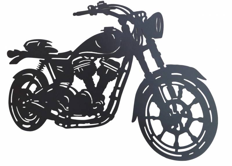 Motorbike Metal Wall Art 63x41cm - Black