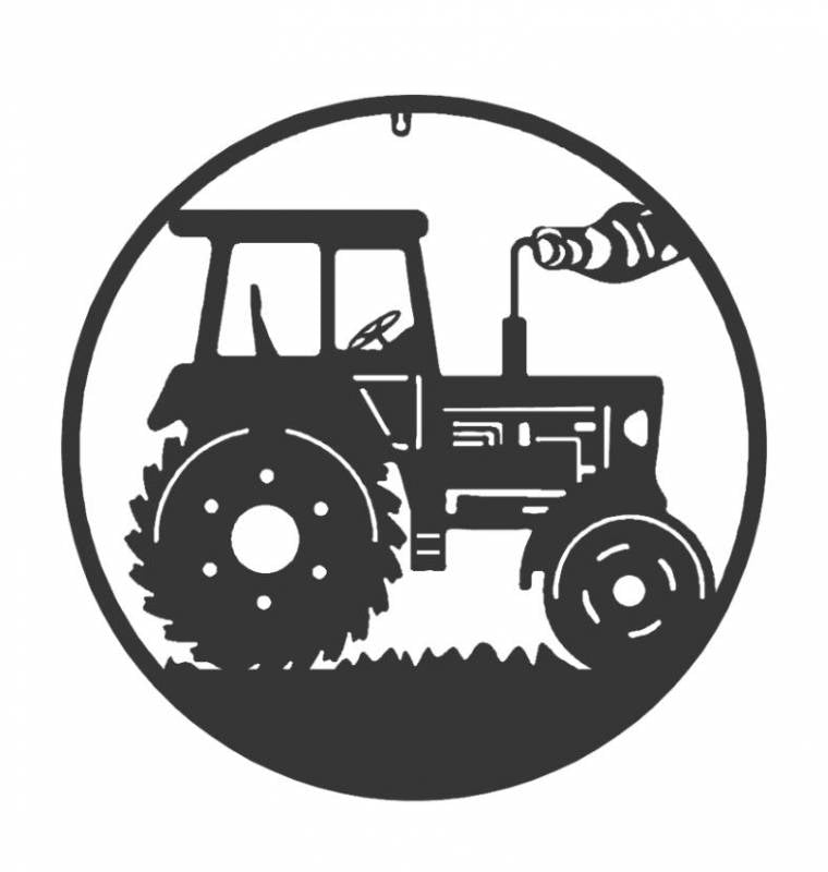Metal Tractor Farm Wall Art - 62cm