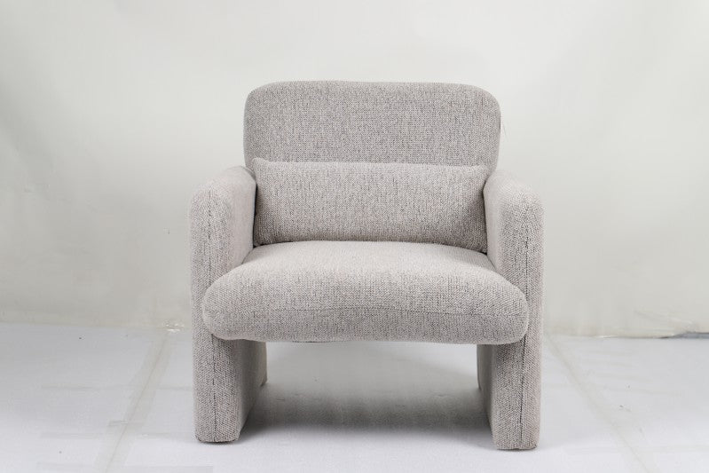 Aurora Black Beige Fabric Occasional Chair 79cm Modern Accent Armchair