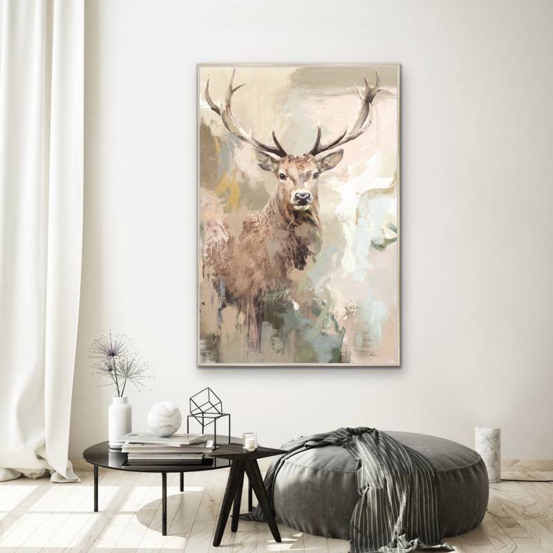 Hulio Deer Framed Canvas Wall Art 80x120cm - Multi Colour, Stylish Decor - SuperSaverAU - view 2