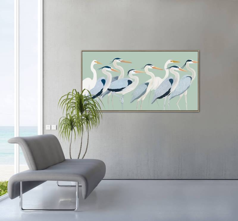 Flock of Birds Framed Canvas Wall Art 120 x 60 cm Multi Colour