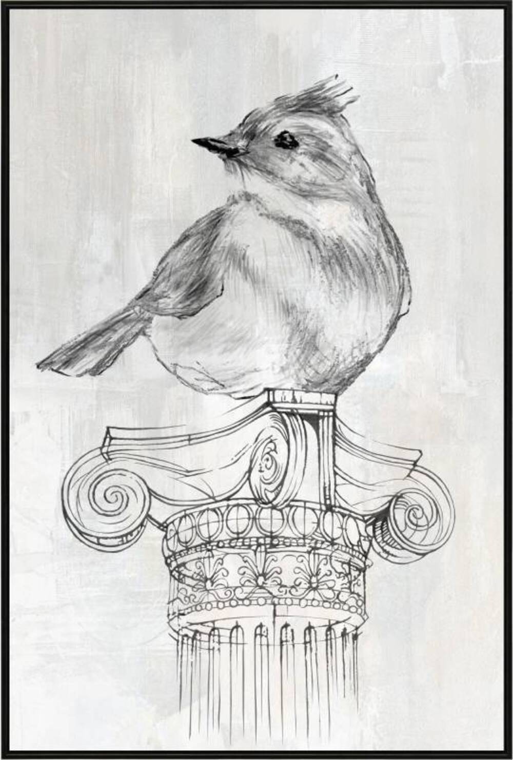 Bird on Column Framed Canvas Wall Art 60x3x90 cm Multi Colour - SuperSaverAU - view 1