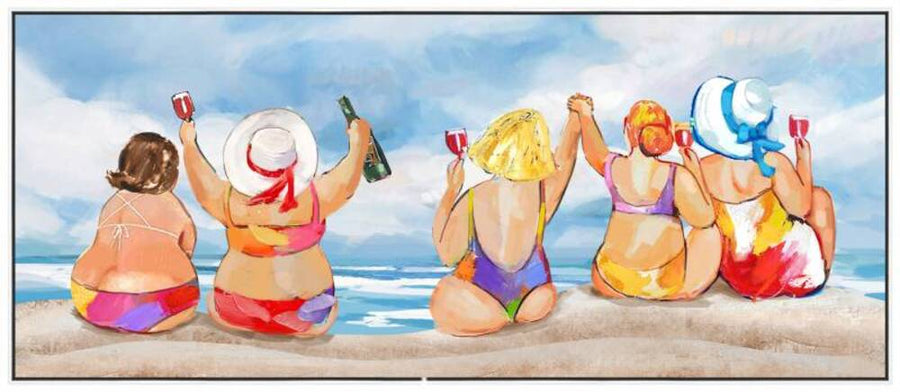 Ladies That Dine Framed Canvas Wall Art 50x3x120 cm Multi Colour - SuperSaverAU - view 1