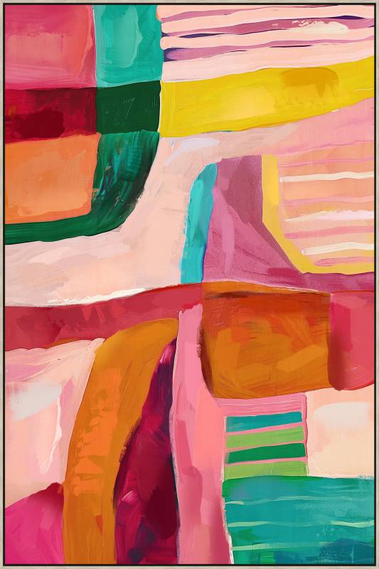 Grooves Framed Canvas Wall Art 80x120cm - Multi Colour, Stylish Decor - SuperSaverAU - view 1
