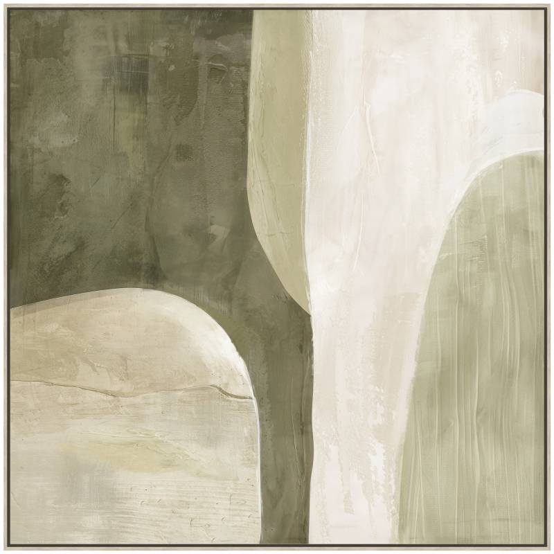 Premium Green Abstract Framed Wall Art – 80 x 80cm