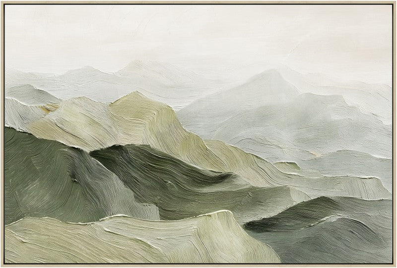 Premium Misty Mountain Framed Artwork – Multi Colour 120 x 80cm