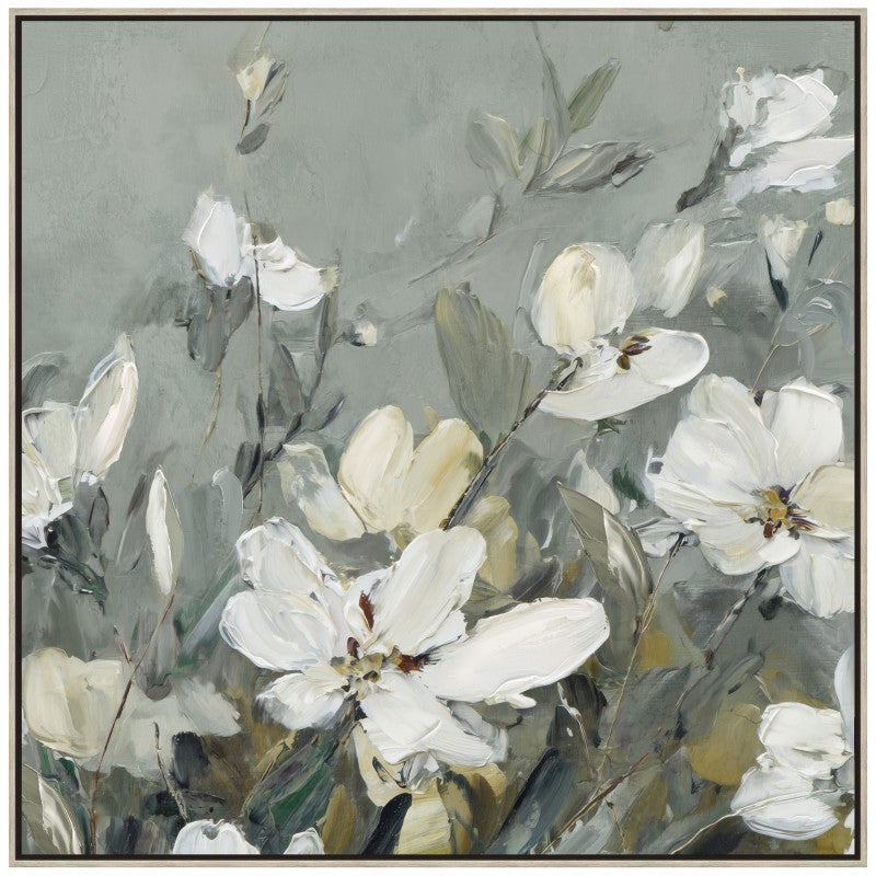Premium Summer Flowers Framed Canvas Artwork – 80 x 80cm