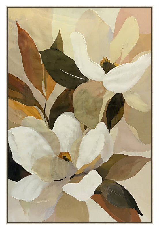 Premium Magnolia Lumina Framed Canvas Artwork – 80 x 120cm