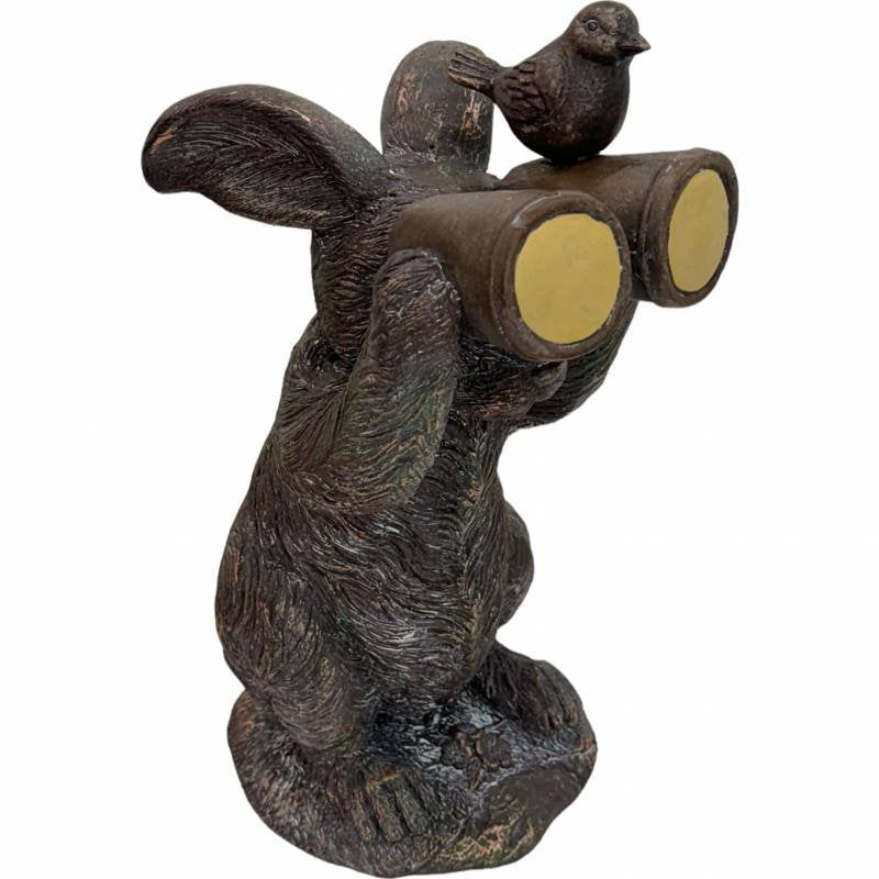 Rabbit Binocular Statue 30x43cm - Bronze