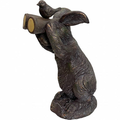 Rabbit Binocular Statue 30x43cm - Bronze