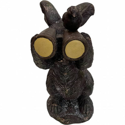 Rabbit Binocular Statue 30x43cm - Bronze
