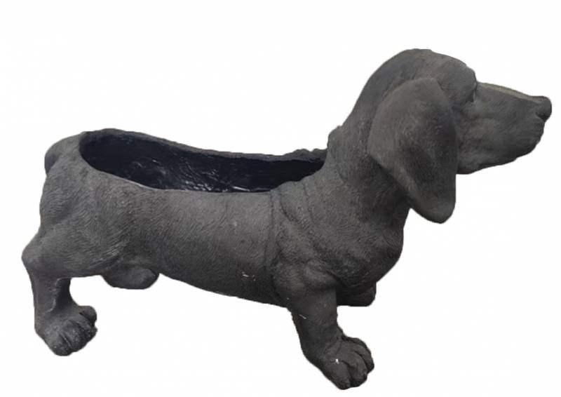 Victor Dog Planter 52x27cm, Rust Multi Colour, Poly Resin, Elegant Home Decor