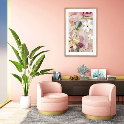 Mimi Floral Artwork Framed W Glass Front 80x120cm