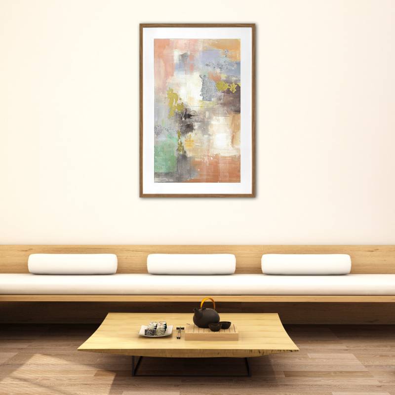 Hudson Abstract Artwork Framed Wall Art 80x120cm Multi Colour with Glass Front - SuperSaverAU - view 4
