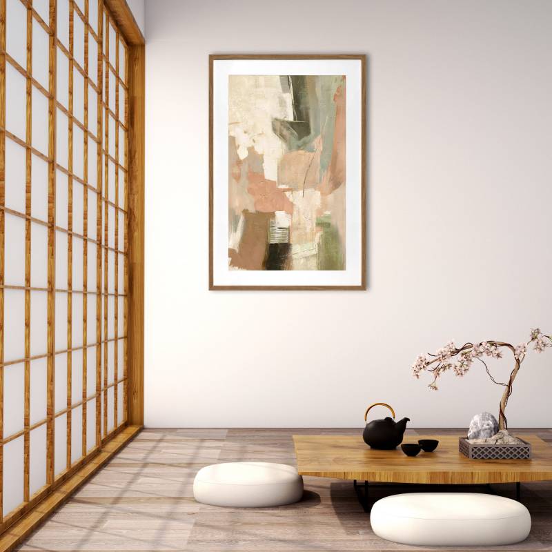 Mietta Abstract Artwork Framed W Glass Front 80x120cm