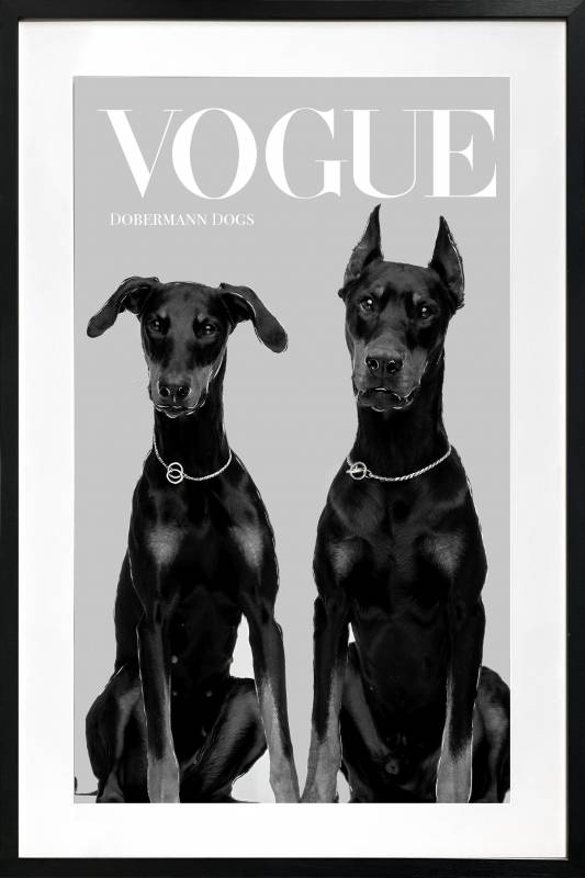 Luxury Dog Artwork Framed with Glass Front, Multi Colour, 80x120cm