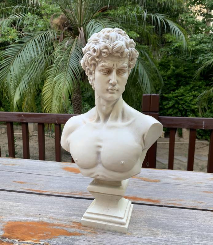 Angelo Bust Statue 26x43cm Poly Resin