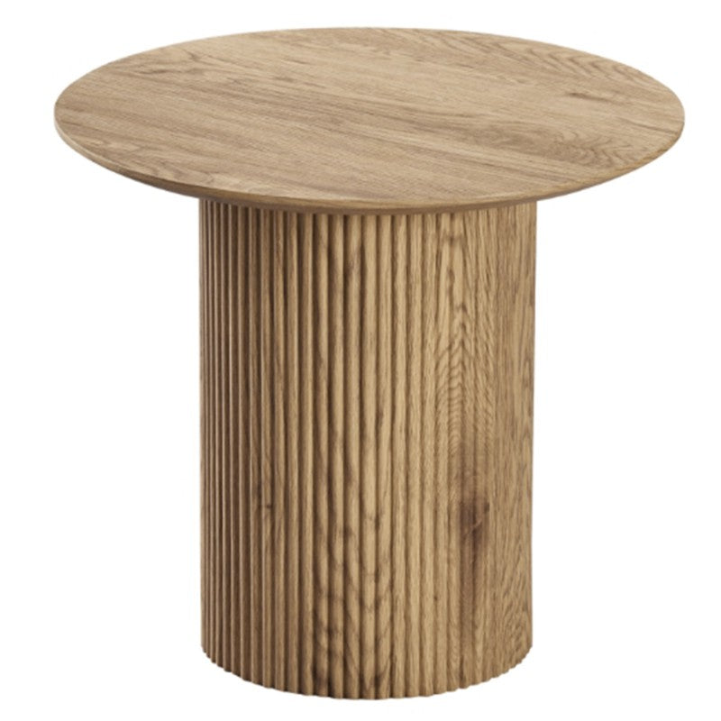 Premium Elodie 55cm Oak Side Table MDF 3D Texture
