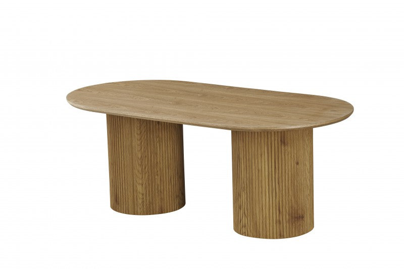 Premium Elodie 120cm Oak Veneer MDF Coffee Table with 3D Texture