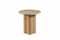 Signorina 50cm Oak Veneer Round Side Table Modern MDF Timber Accent Table