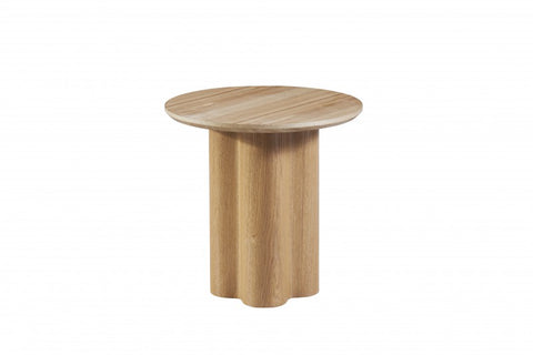 Signorina 50cm Oak Veneer Round Side Table Modern MDF Timber Accent Table