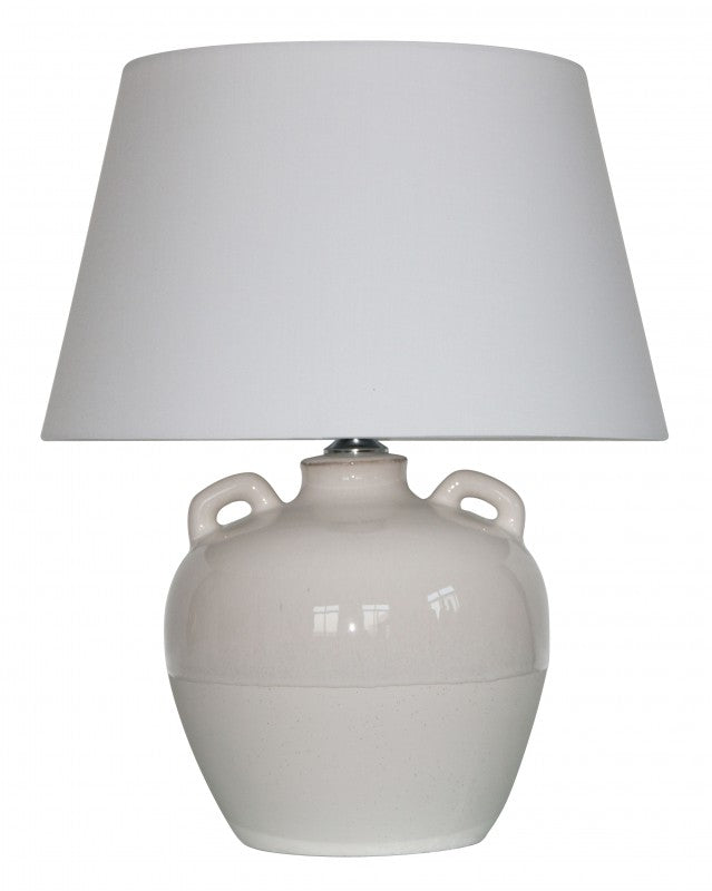 Premium Lume Table Lamp – 48cm Ceramic Base with Hessian Shade