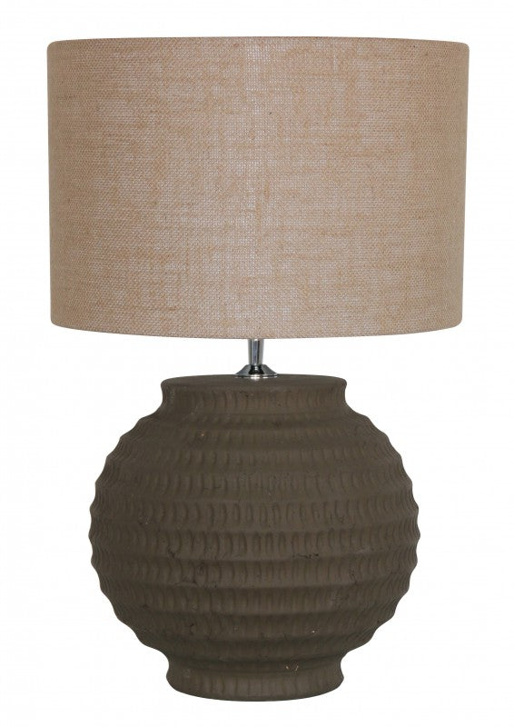Premium Ember Table Lamp – 56cm Ceramic Base with Hessian Shade