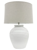 Premium Solstice Table Lamp – 63cm Ceramic Base with Hessian Shade