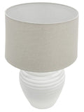Premium Solstice Table Lamp – 63cm Ceramic Base with Hessian Shade