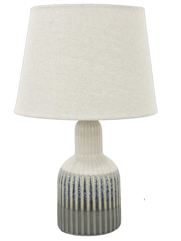 Opal 40cm Multi Colour Ceramic Table Lamp with Hessian Shade