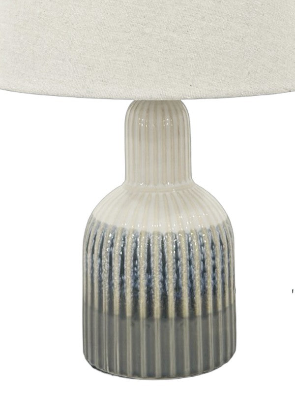 Opal 40cm Multi Colour Ceramic Table Lamp with Hessian Shade