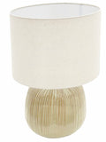 Premium Azure Table Lamp – 51cm Ceramic Base with Hessian Shade