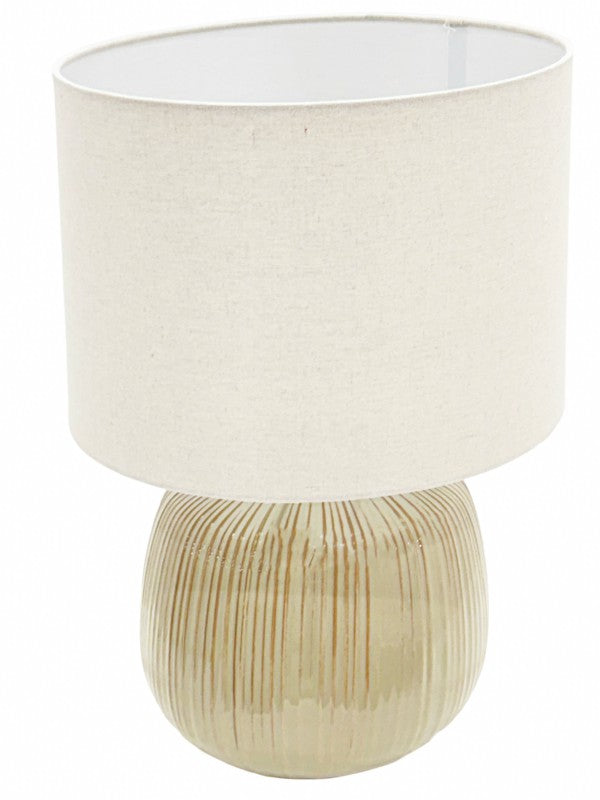 Premium Azure Table Lamp – 51cm Ceramic Base with Hessian Shade
