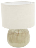 Premium Azure Table Lamp – 51cm Ceramic Base with Hessian Shade