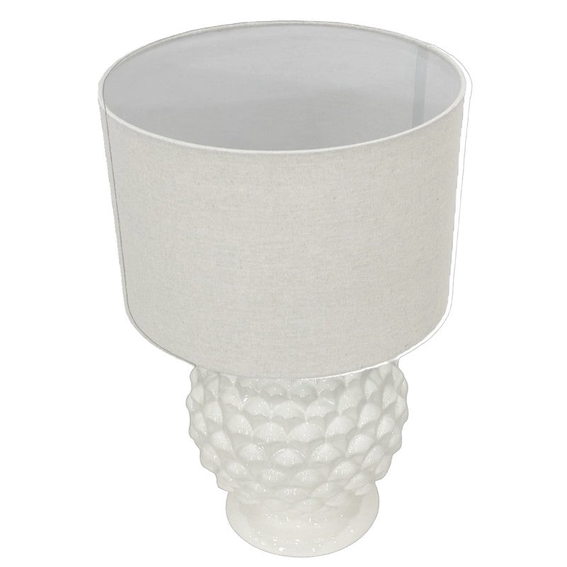 Premium Essence Table Lamp – 58cm Ceramic Base with Hessian Shade