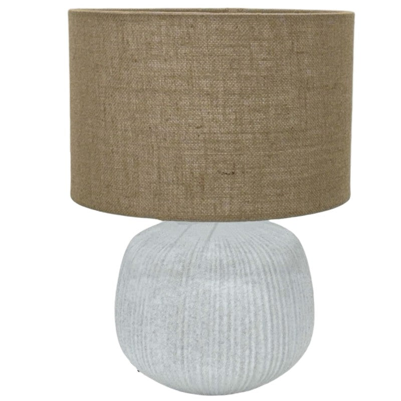 Drew 51cm Multi Colour Ceramic Table Lamp with Hessian Shade Modern Accent Lighting
