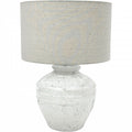 Matin 47cm Multi Colour Ceramic Table Lamp with Hessian Shade Living Room Decor