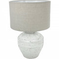 Matin 47cm Multi Colour Ceramic Table Lamp with Hessian Shade Living Room Decor