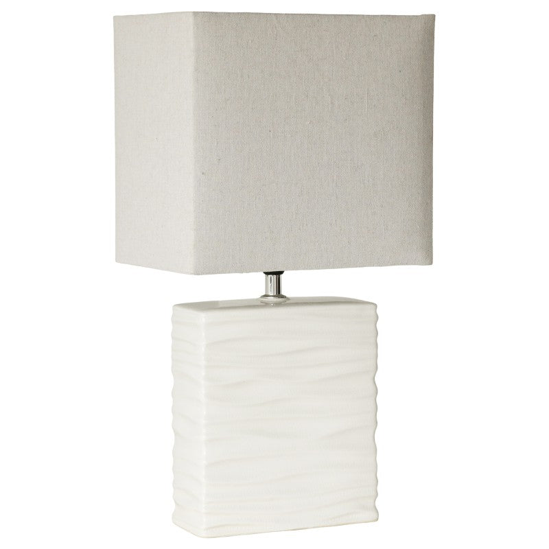 Premium Quinn Table Lamp – 47cm Ceramic Base with Hessian Shade