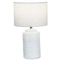 Premium Yarra Table Lamp – 38cm Ceramic Base with Hessian Shade