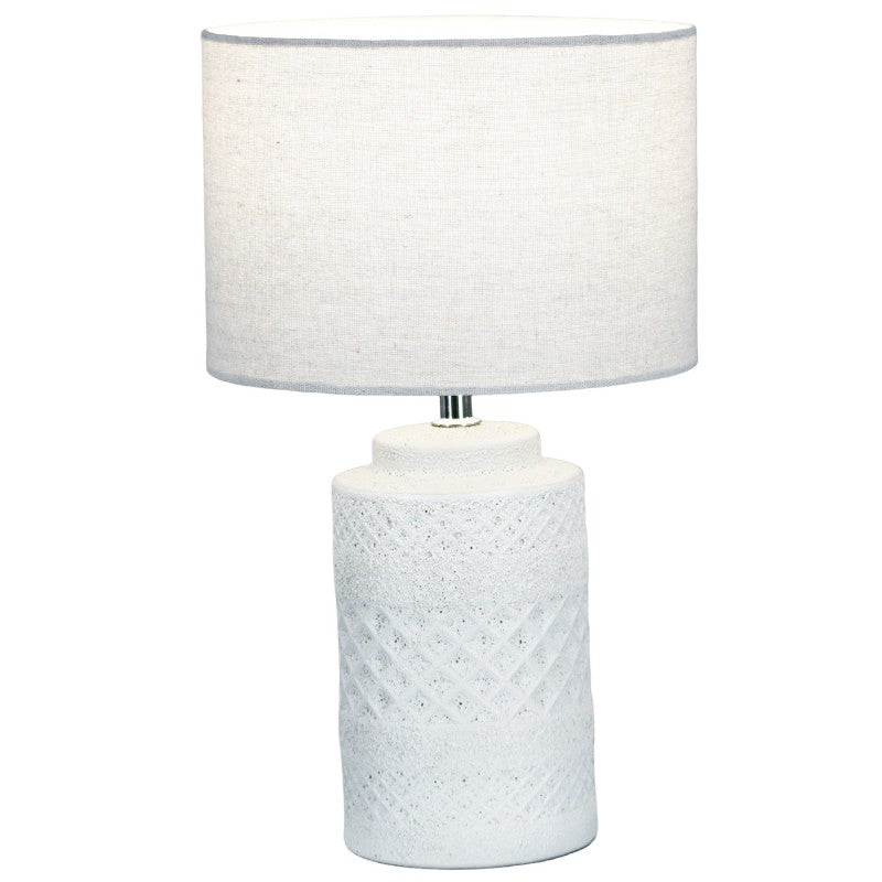 Premium Yarra Table Lamp – 38cm Ceramic Base with Hessian Shade