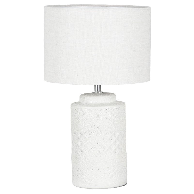 Premium Yarra Table Lamp – 38cm Ceramic Base with Hessian Shade