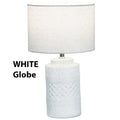Premium Yarra Table Lamp – 38cm Ceramic Base with Hessian Shade