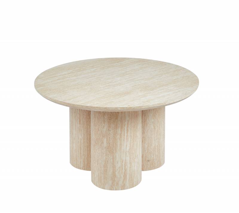 Mietta Coffee Table - Travertine MDF - L 80 x W 80 x H 45 cm - 8 kg