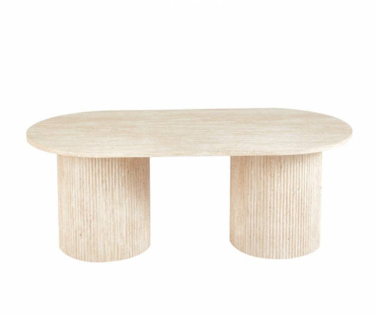 Elodie Coffee Table, Travertine MDF, L 120 x W 60 x H 45 cm, 15 kg