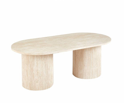 Elodie Coffee Table, Travertine MDF, L 120 x W 60 x H 45 cm, 15 kg