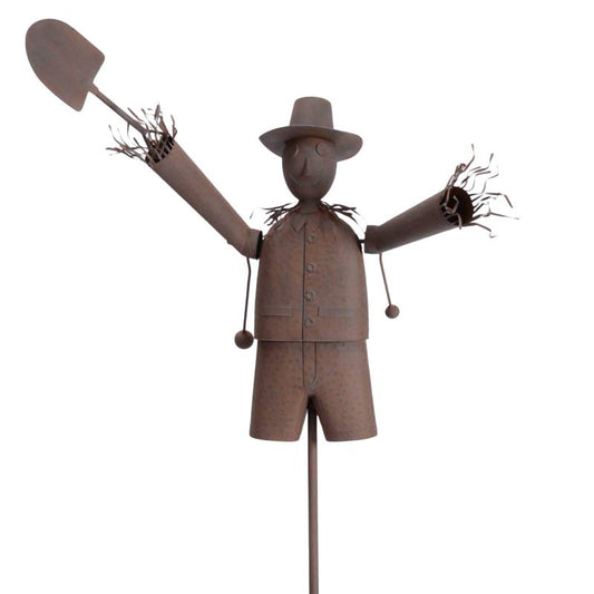 Scarecrow Boy Metal Decoration, Brown, 200cm - L 110 x W 76 x H 200 cm, 12 kg