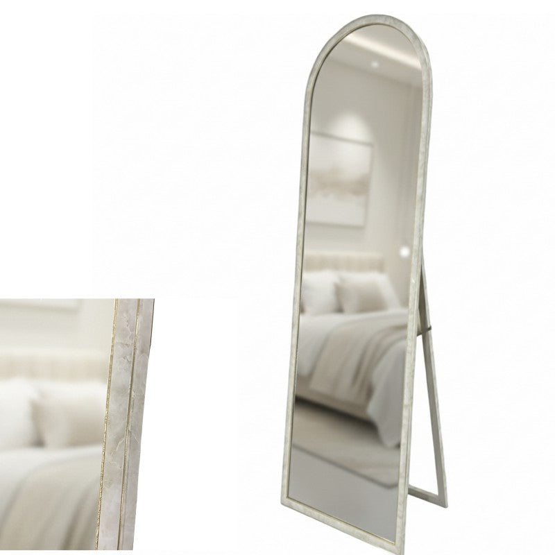 Premium Nolan Cheval Mirror – Travertine Look Frame 170cm