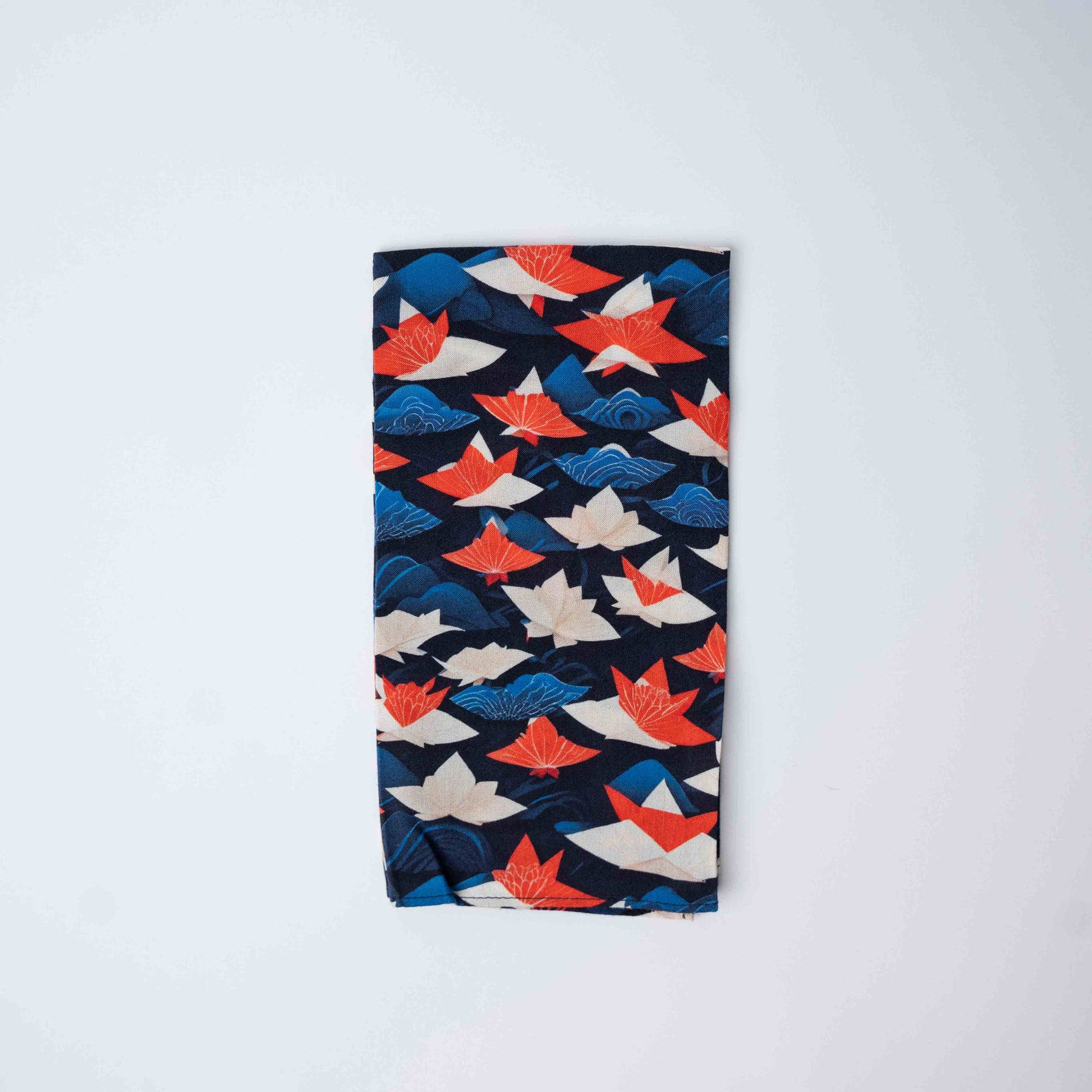 Premium Furoshiki Gift Wrap – Lotus Dark Blue 50cm